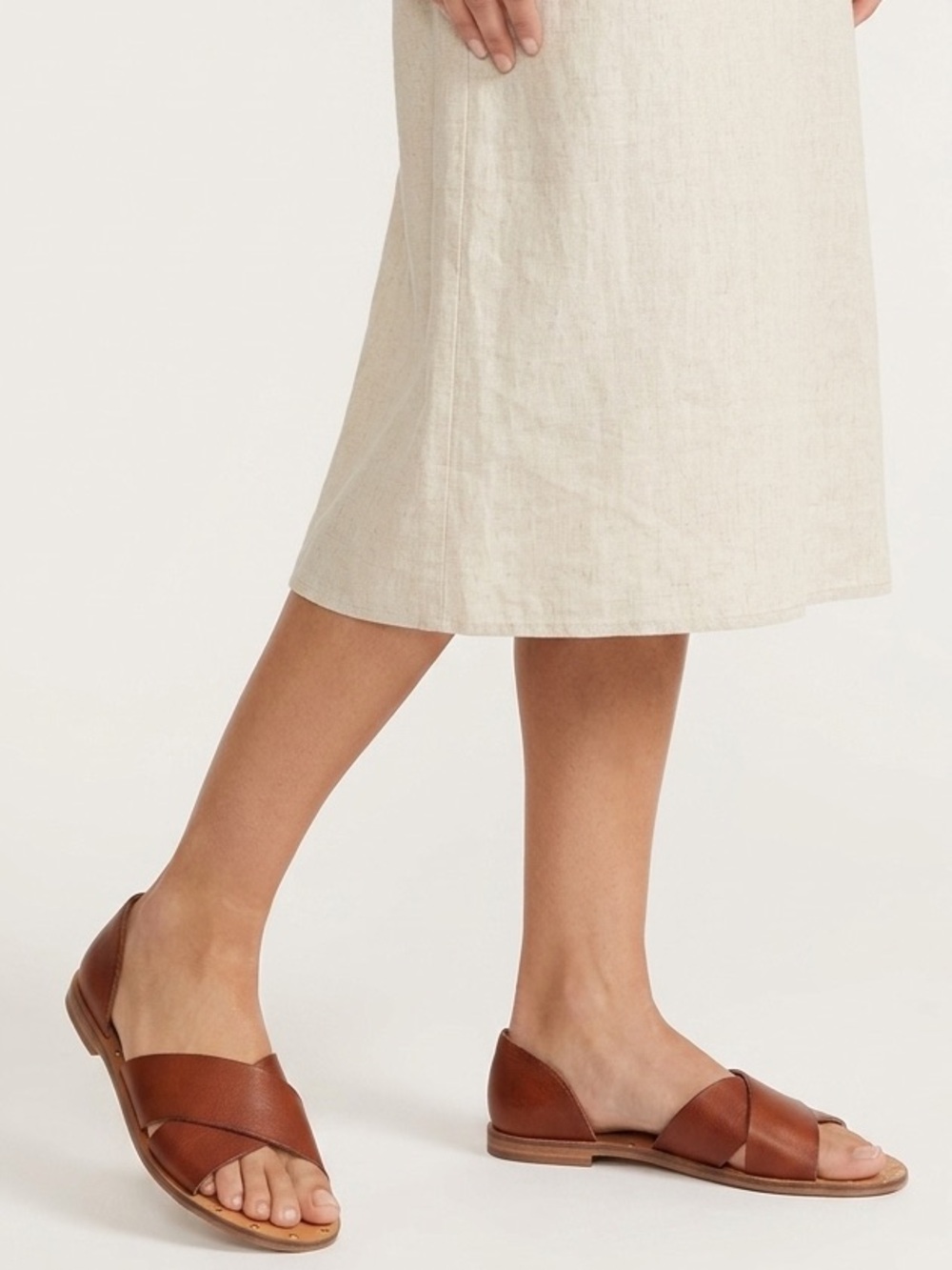 Cynthia Rowley Brown Crisscross Slide Sandals